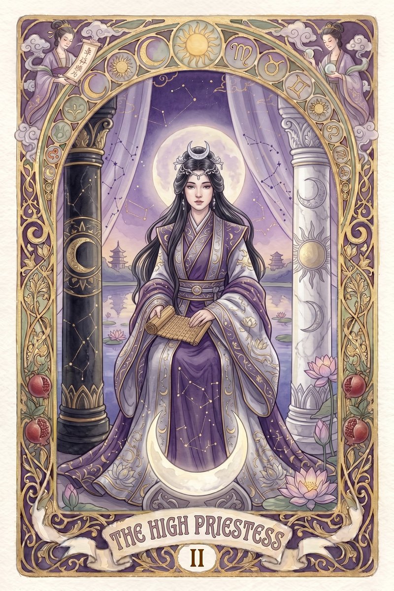 塔罗女祭司牌图 - The High Priestess