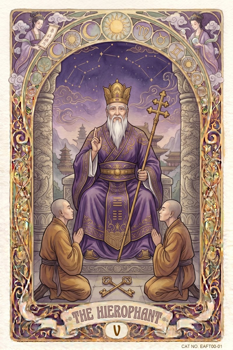 塔罗教皇牌图 - The Hierophant