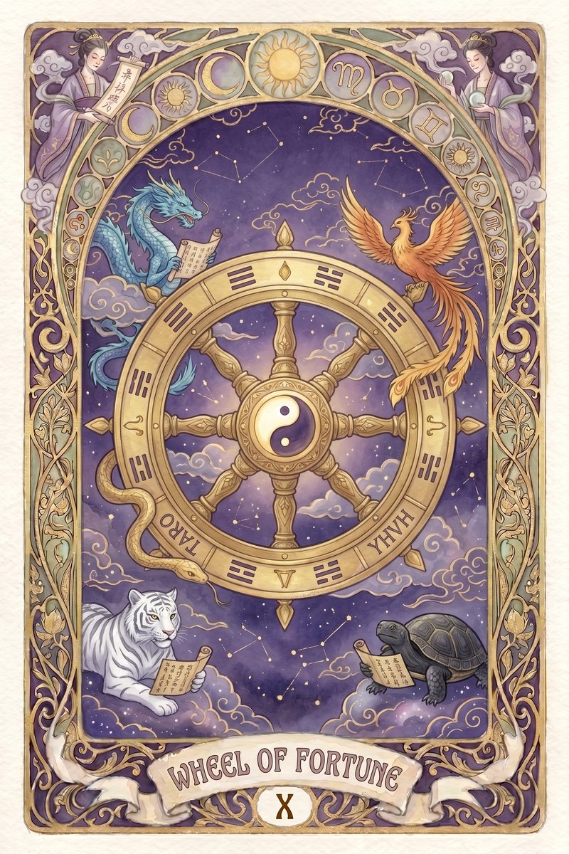 塔罗命运之轮牌图 - Wheel of Fortune