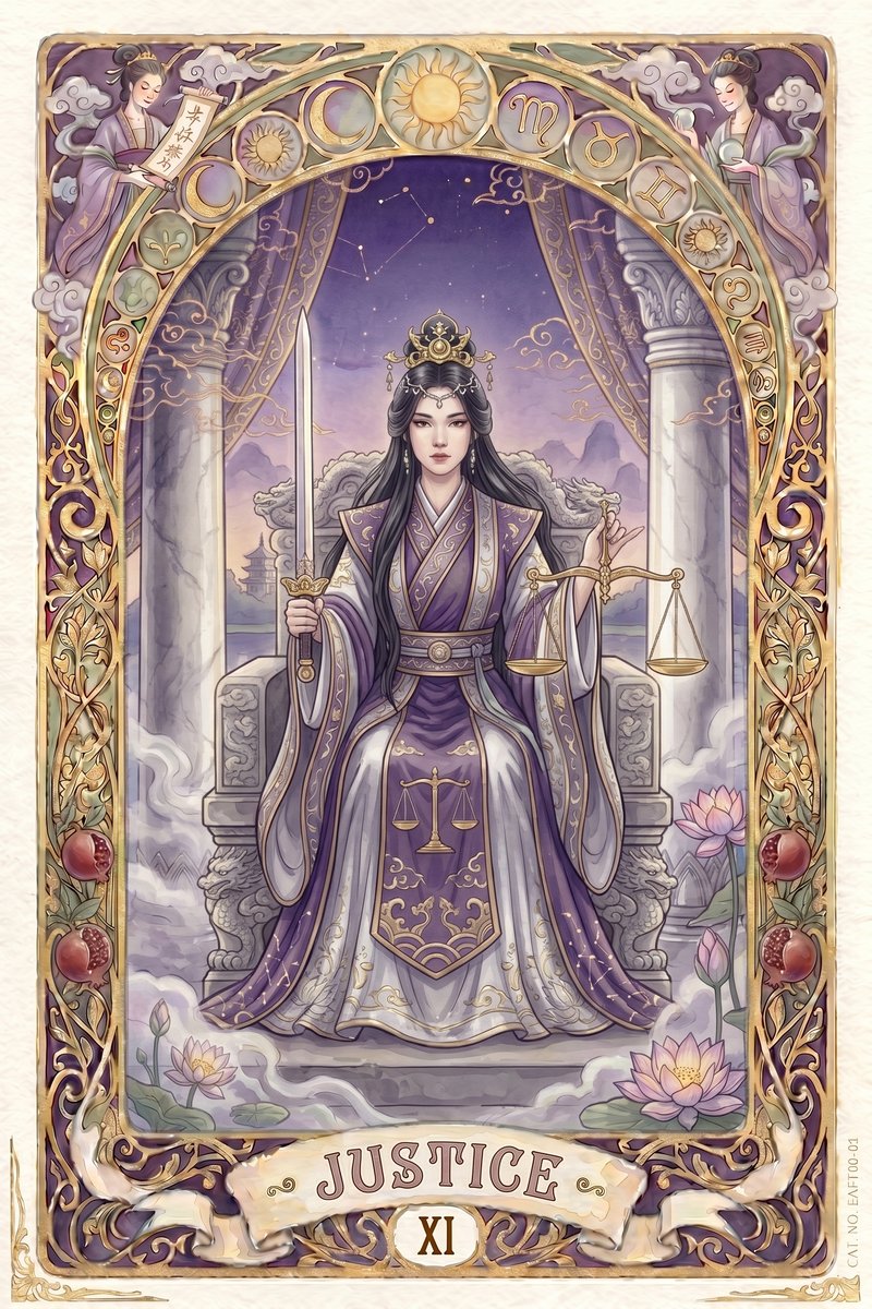塔罗正义牌图 - Justice