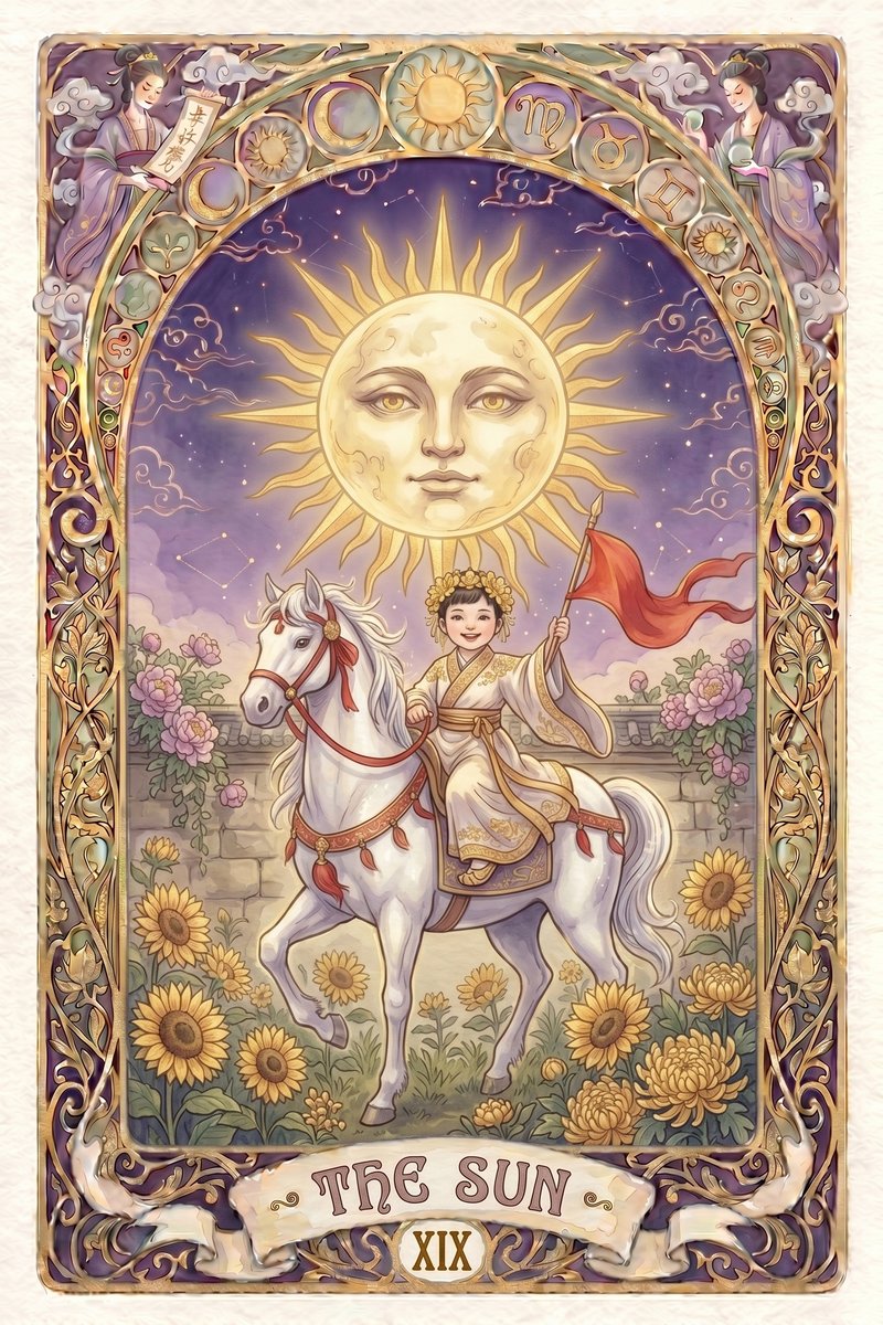 塔罗太阳牌图 - The Sun